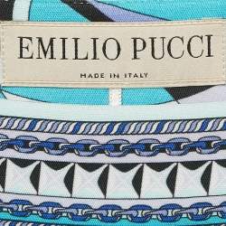 Pre Owned Emilio Pucci Blue Print Jersey Short Dress M
