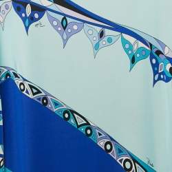 Pre Owned Emilio Pucci Blue Print Jersey Short Dress M