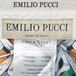 Emilio Pucci Multicolor Printed Silk Wide Leg Trousers L