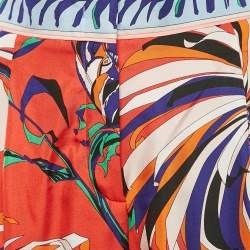 Emilio Pucci Multicolor Printed Silk Wide Leg Trousers S