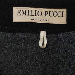 Emilio Pucci Black Silk Lace Trim Button Front Shirt M