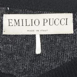 Emilio Pucci Multicolor Printed Silk and Cashmere Zip-Up Long Sleeve Jacket L