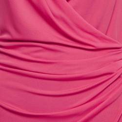 Emilio Pucci Pink Hem Print Jersey Sleeveless Midi Dress M