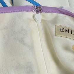  Emilio Pucci White Floral Cotton Blend Embellished Mini Dress M 