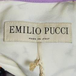  Emilio Pucci White Floral Cotton Blend Embellished Mini Dress M 