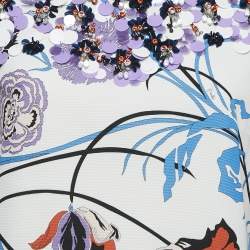  Emilio Pucci White Floral Cotton Blend Embellished Mini Dress M 