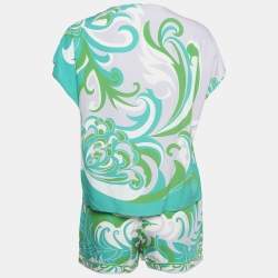 Emilio Pucci Multicolor Printed Viscose Top and Shorts Set S