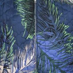 Emilio Pucci Multicolor/Navy Blue Printed Silk Zip-Up Reversible Bomber Jacket L