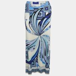 Emilio Pucci Multicolor Printed Silk Knit Maxi Skirt M