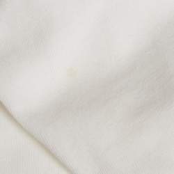 Pre Owned Emilio Pucci White Jersey Printed Silk Ruffled Sleeve T-Shirt M