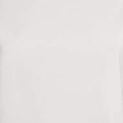 Pre Owned Emilio Pucci White Jersey Printed Silk Ruffled Sleeve T-Shirt M