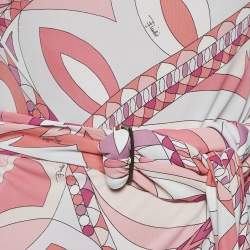 مملوكة مسبقًا Emilio Pucci Pink Printed Jersey Long Sleeve Short Dress S