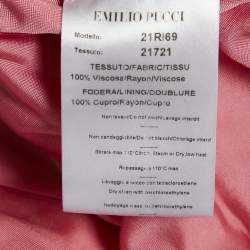 مملوكة مسبقًا Emilio Pucci Pink Printed Jersey Long Sleeve Short Dress S