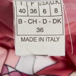 مملوكة م سبقًا Emilio Pucci Pink Printed Jersey Long Sleeve Short Dress S