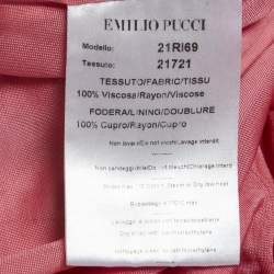 مملوكة مسبقًا Emilio Pucci Pink Printed Jersey Long Sleeve Short Dress S