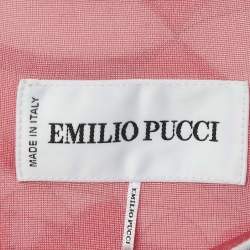 مملوكة مسبقًا Emilio Pucci Pink Printed Jersey Long Sleeve Short Dress S