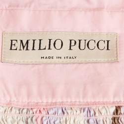 مملوكة مسبقًا Emilio Pucci Pink Printed Cotton Halter Neck Short Dress M