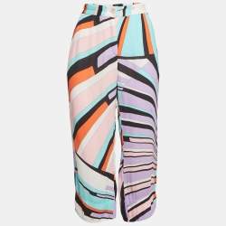 Emilio Pucci Multicolor Crepe Capri Pants M