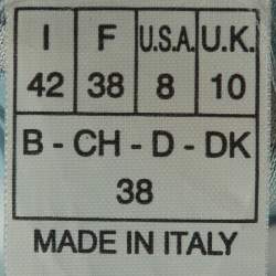 Pre Owned Emilio Pucci Blue Printed Jersey Flared Leg Trousers M