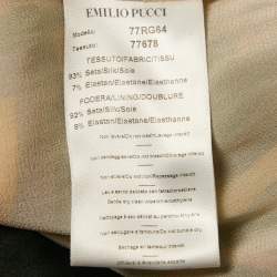 Pre Owned Emilio Pucci Multicolour Printed Silk Braided Detail Maxi Dress S