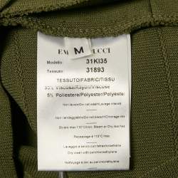 Emilio Pucci Olive Green Jersey Crochet Detail Sleeveless Short Dress M