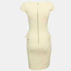 Emilio Pucci Cream Wool Ruffled Cap Sleeve Mini Dress S