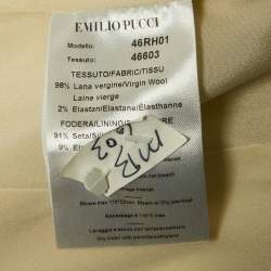 Emilio Pucci Cream Wool Ruffled Cap Sleeve Mini Dress S