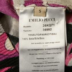 Emilio Pucci Pink Fluilio Print Stretch Knit Cardigan S