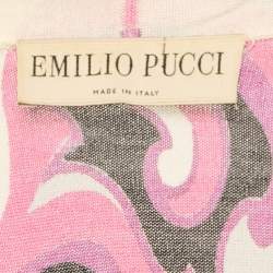 Emilio Pucci Pink Fluilio Print Stretch Knit Cardigan S