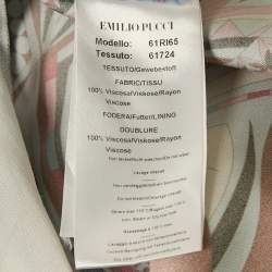 Pre Owned  Emilio Pucci Pink/Blue Fluilio Print Crepe Chain Strap Mini Dress M 