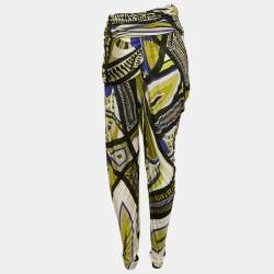 Emilio Pucci Multicolor Printed Jersey Draped Trousers S