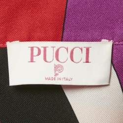 Pre Owned Emilio Pucci Multicolor Iride Print Silk Long Sleeve M