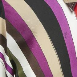 Pre Owned Emilio Pucci Multicolor Iride Print Silk Long Sleeve M