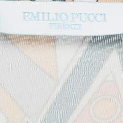 Emilio Pucci Multicolor Printed Jersey V-Neck Long Sleeve Top M