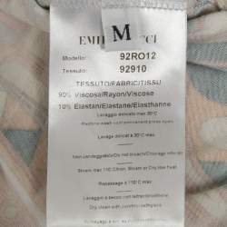 Emilio Pucci Multicolor Printed Jersey V-Neck Long Sleeve Top M