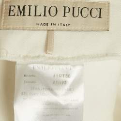 Emilio Pucci White Cotton Gabardine Trousers S
