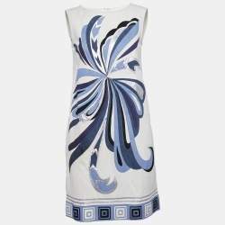 Emilio Pucci Ivory Leather Appliqued Shift Dress M
