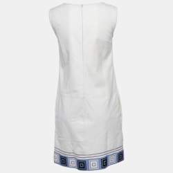 Emilio Pucci Ivory Leather Appliqued Shift Dress M
