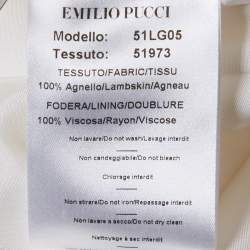 Emilio Pucci Ivory Leather Appliqued Shift Dress M