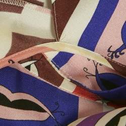 Pre Owned بلوزة إيميليو بوتشي حرير مطبوع متعدد الألوان مثنية مقاس صغير