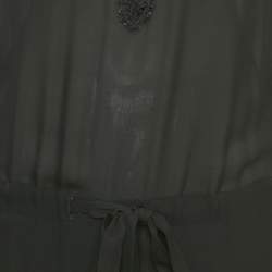 Pre Owned Emilio Pucci Black Lace Trim Silk Jumpsuit S