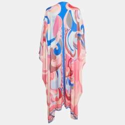Emilio Pucci Pink Printed Crepe Kaftan Dress One Size