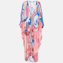 Emilio Pucci Pink Printed Crepe Kaftan Dress One Size