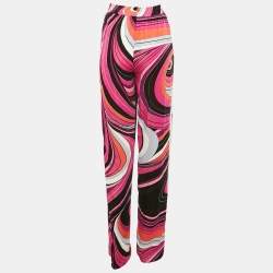 مملوكة مسبقًا Emilio Pucci Pink Printed Velvet Trousers M
