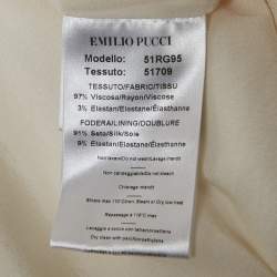 Pre Owned Emilio Pucci White Silk Chain Sleeve Mini Dress S