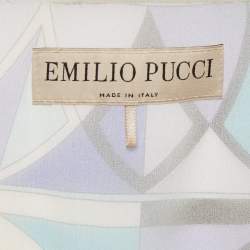 Emilio Pucci Blue Printed Silk Satin Short Dress S