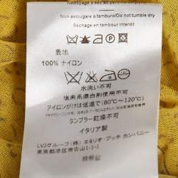 Pre Owned Emilio Pucci Yellow Printed Mesh Knit Long Sleeve Top S