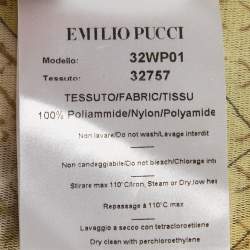 Pre Owned Emilio Pucci Yellow Printed Mesh Knit Long Sleeve Top S