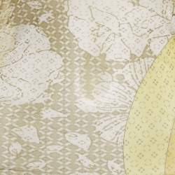 Pre Owned Emilio Pucci Yellow Printed Mesh Knit Long Sleeve Top S