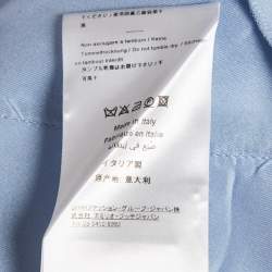 Pre Owned Emilio Pucci Blue Printed Satin Silk Playsuit M